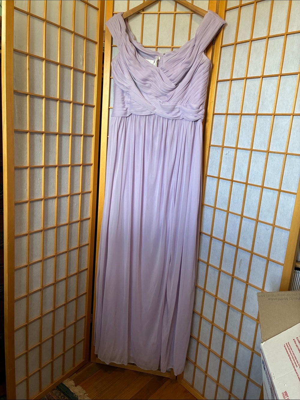 David's Bridal Lavender Maxi Dress